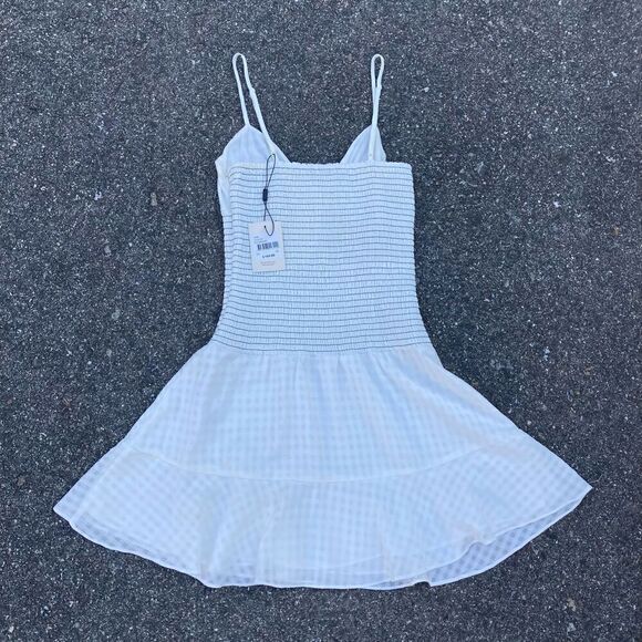 The East Order x Revolve Chance Smocked Fit and Flare Mini Dress Women’s X-Small - Picture 7 of 15